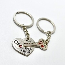 Schlüsselanhänger Herz 2 Stück Paare Liebe Neu I LOVE YOU Valentinstag