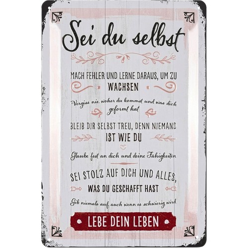 Blechschild sei selbst - blechschild,