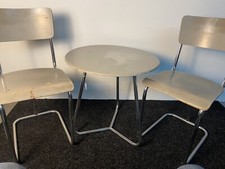 Tisch/ Stuhlset, Stil Marcel Breuer, Bauhaus, Stahlrohr