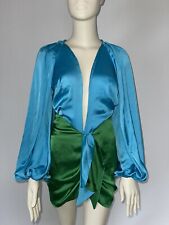 The Dolls House  Fashion Dress BEAUDELLE SET IN TURQUOISE AND GREEN SATIN