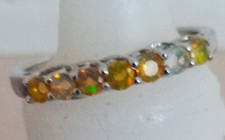 Welo Opal: Ring Gr. 29, Design "Riviere",facett.,925er Sterlingsilber ***NEU***