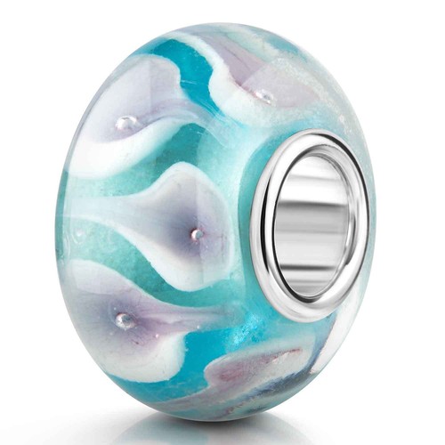 Materia glas bead türkis - türkis, lila