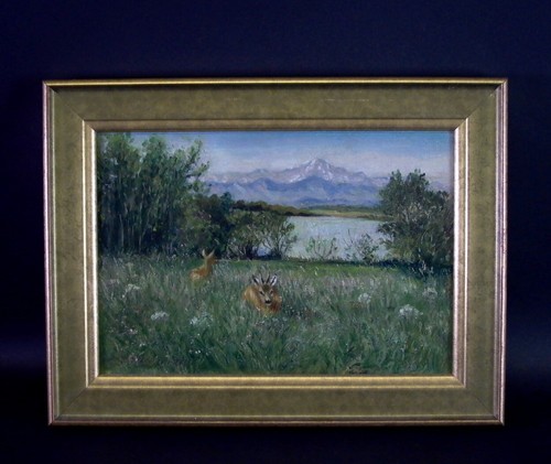 ölgemälde 1920 rehe - Ölgemälde, um