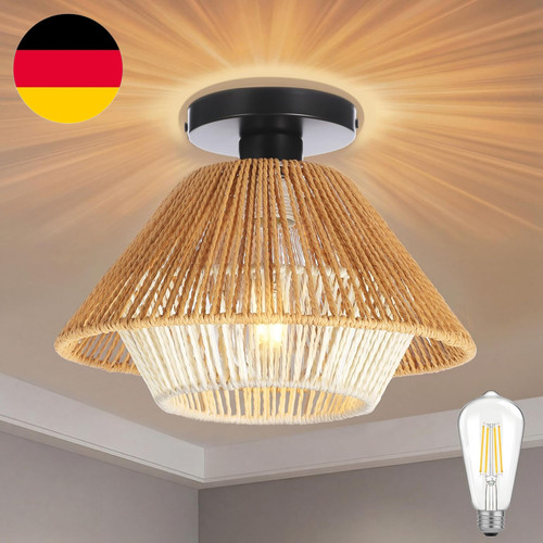 ø30cm boho deckenlampe rattan - boho,