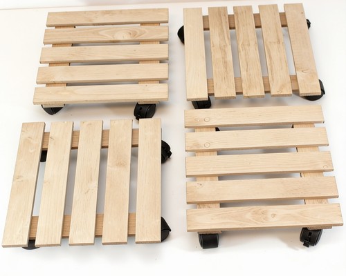 Pflanzenroller holz 29x29cm - 4x,