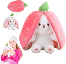 24cm Erdbeeren Plüschhase Flauschig Plüschtier Kinder Mädchen Jungen Geschenk