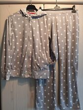 Taubert  Homewear Hausanzug wie neu 38 M grau weiß Dots weich Nicki