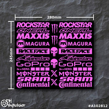 Sponsoren Stickersatz Pink | Aufkleber Set Fahrrad eBike BMX eMTB Helm