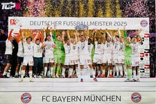 Poster FC Bayern Deutscher Fußball Meister 2025 / VFB Stuttgart DFB Pokalsieger