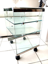 Gallotti & Radice Design Glas Tisch Beistelltisch Barwagen Blumentisch 70er