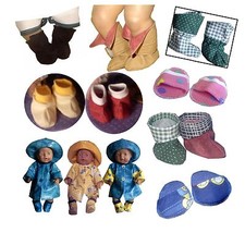 Schuhe Schnittmuster Puppengröße 43cm / Fußgröße 7cm