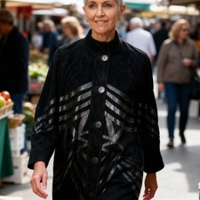 Zaspel Couture Damen Ledermantel Vintage 80er 90er Veloursleder Gr. 38