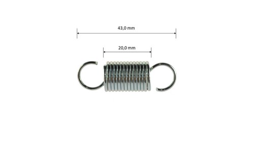 Zugfeder 43mm silber - 43mm,,