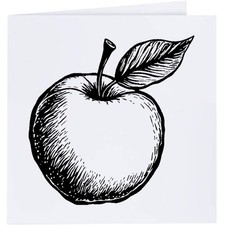 Grußkarten apfel mit blatt - "apfel, blatt"