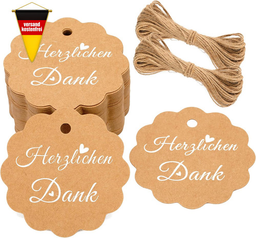 Geschenkanhänger 6cm braun - geschenkanhänger,