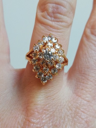Vergoldeter ring zirkonia - ring,