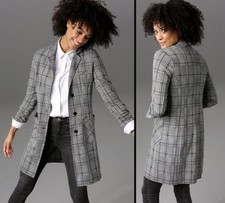 NEU LONGBLAZER KURZMANTEL KARO 38 42 ANISTON 80€ schwarz weiss kariert *59363631