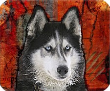 Siberian HUSKY - Textil MOUSEPAD Mauspad Unterlage aus 5 mm Moosgummi - SBH 01