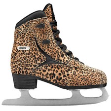 Roces Pardus Damen-Schlittschuhe Eislaufschuhe Ice Skates Leo Print Braun NEU