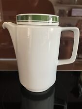 DDR Kaffeekanne groß RATIONELL Weiß Grün doppelter Streifen, Teekanne ca.1,3l