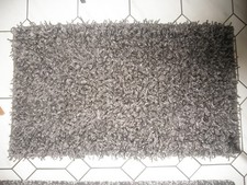 Teppich Wohnzimmer Grau glänzend 98x55 cm modern