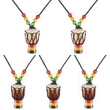 5 StüCke Instrumentenhalsketten Djembe Trommel  AnhäNger Afrikanische Tromm6942