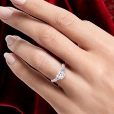 18K Weißgold Ring Lab Grown