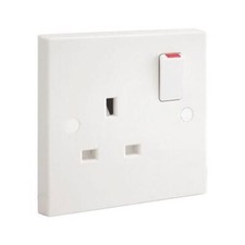 Litecraft UK Steckdose 1G 13A Elektroverschraubung mit Schalter - Weiß Ausverkauf