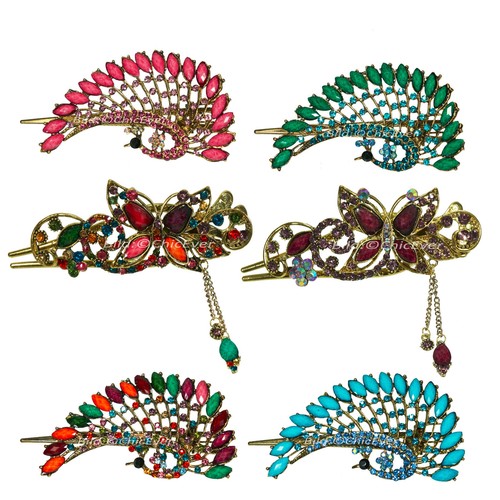 Haarspange metall strass acryl - strass,