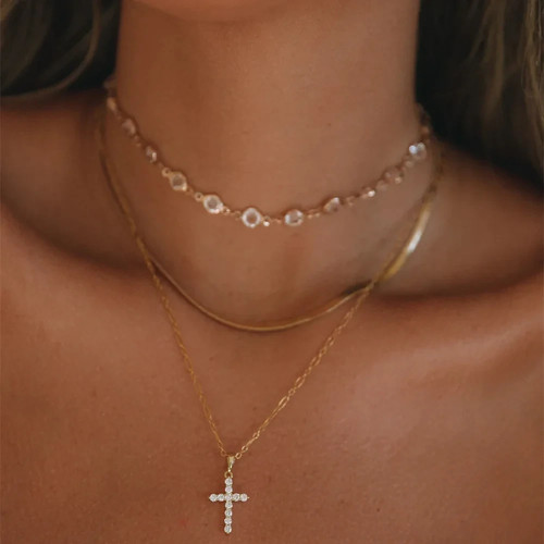 Kreuz halskette gold - kreuz,