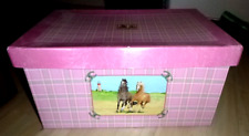 Pferdefreunde Große Aufbewahrungskiste, Pink mit Pferdemotiven, gebraucht.