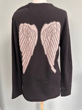 Allude Cashmere Andrea Karg Damen Strickjacke Schwarz Heaven Engel Flügel M/L 