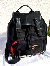 RALPH LAUREN POLO SPORT Backpack Rucksack schwarz Kordelzug + Label 38 x 32 cm