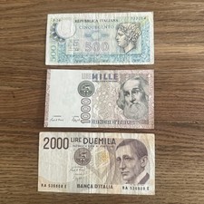 Set 500, 1000, 2000 Lire Italien Banknote Geldschein Republica Italiana Konvolut