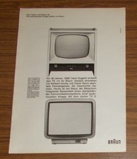 Seltene Werbung vintage BRAUN TV 3 Fernseher - Braun FS 1/2 Hans Gugelot 1986
