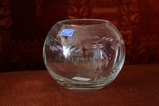 Kugelvase Glas Vase FLIRT bauchig Vintage Bonboniere Schale geschliffen Klarglas
