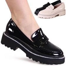 Damen lack halbschuhe - lack, plateau