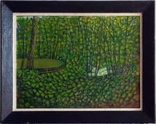 ölgemälde wald teich 20 - wald,
