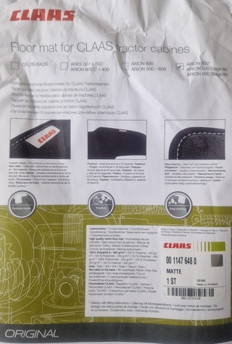 Fußmatte für claas traktor - für,
