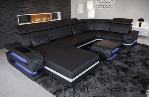 Sofa leder wohnlandschaft - leder,