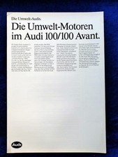 AUDI 100 / 100 Avant Typ 44 Prospekt 1.1986 Die Umwelt Audis