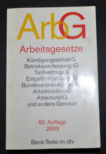 Arbeitsgesetze arbg 62 - arbeitsgesetze,