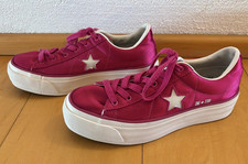 Converse Damen One Star Schuh Cerise glänzt Low Plateau-Sohle Sneaker EU 39