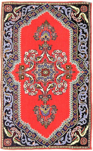 Ghom teppich 100x60 - teppich, orange