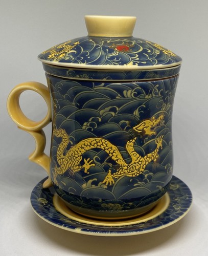 Teetasse drache mit sieb und - drache,