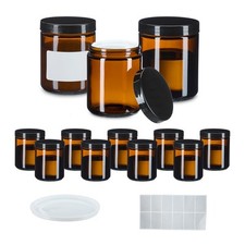 Salbentiegel Tiegel Cremetiegel Braungläser Kosmetikbehälter Braunglas 12er Set