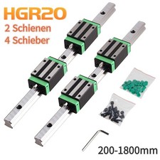 2x HGR20 Linearführung Gleitschiene Rail 200-2000mm+ 4x HGH20CA Gleitblocks CNC