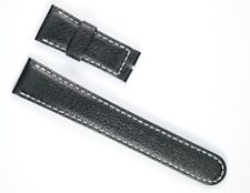 Rolex Lederband Kalb schwarz mit Kontrastnaht 21/18 für Faltschließe