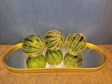 6  Christbaumkugeln grün gold