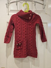 Mädchen rot Lilly Wicket Strick dick Kleid Größe 1-2 Jahre 12-18 18-24